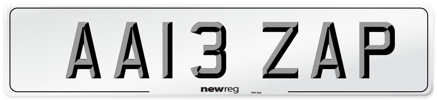 AA13 ZAP Number Plate from New Reg